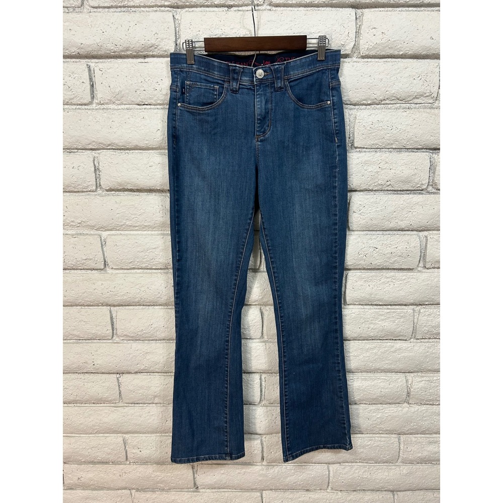 Lee Curvy Fit Bootcut Jeans Womens 8 Medium Wash Blue Denim Embroidered Pockets